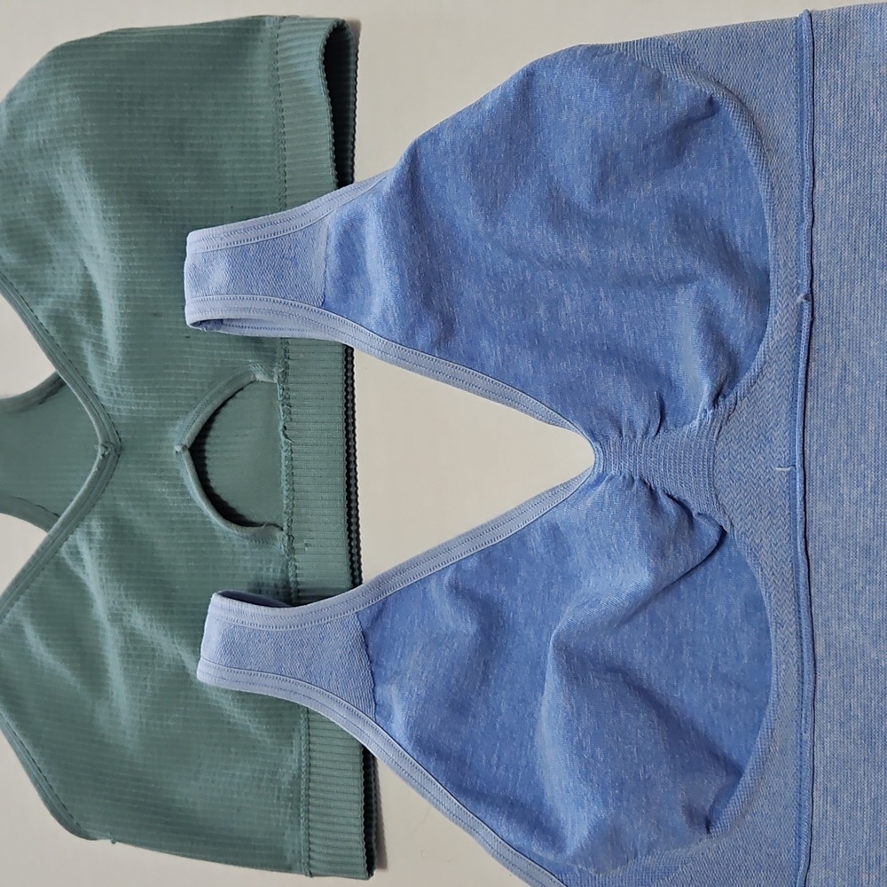 Colsie Ribbed Green and Soft Blue Bralettes Youth Size M - Picture 3 of 7